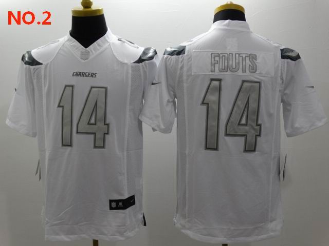 Men's Los Angeles Chargers #14 Dan Fouts Jersey NO.2;